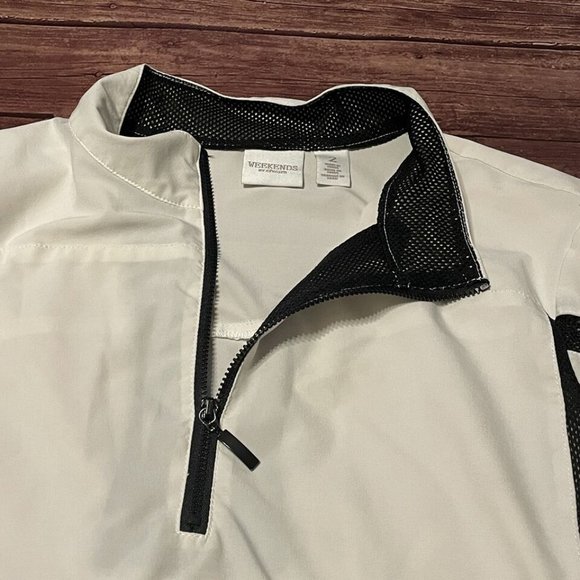 Women’s Weekends By Chico’s White Windbreaker Jacket Size 2 (Large 12) - Picture 3 of 5